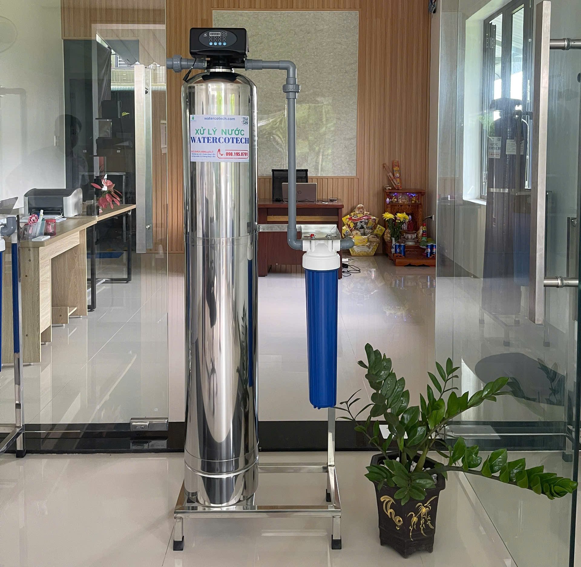 Hệ thống 1 cột inox + 1 cốc gầy + 1 auto van