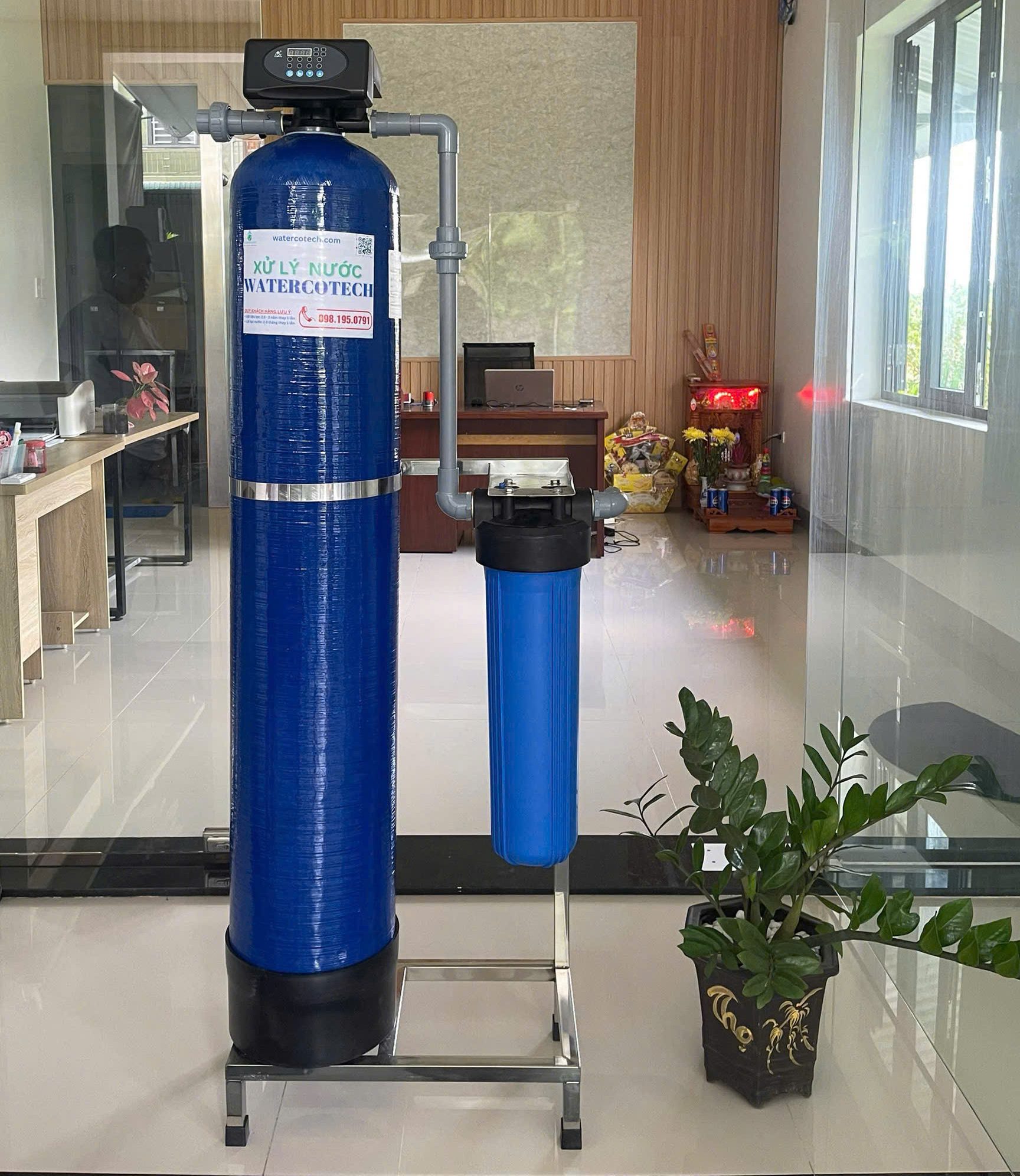 Hệ thống lọc 1 cột composite + 1 autovan + 1 cốc gầy